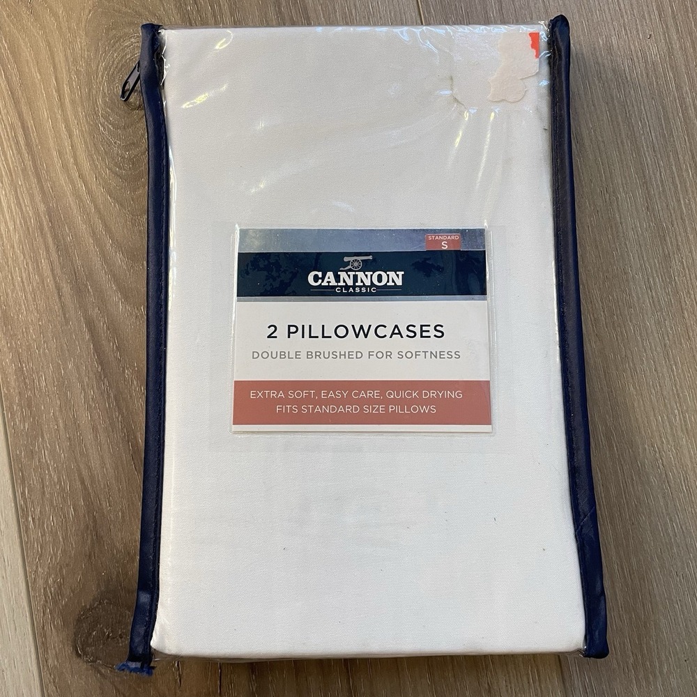 Cannon Classic 2 Pillowcases Standard 20x30 White‎ 100% Polyester